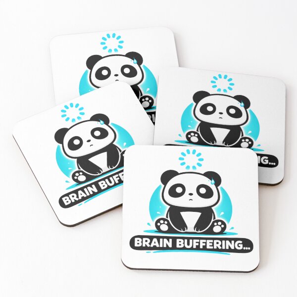 Item preview, Brain Buffering Panda Sticker – Funny Introvert Tech Mood Design designed and sold by snaperos.