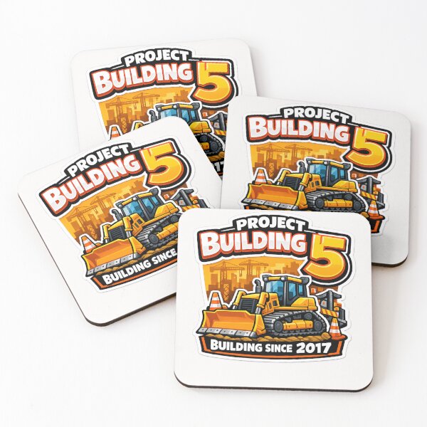 Item preview, Project Building 5 Building Since 2017 Construction Worker Heavy Equipment Operator Contractor Established Anniversary designed and sold by Pawsome Quotes.