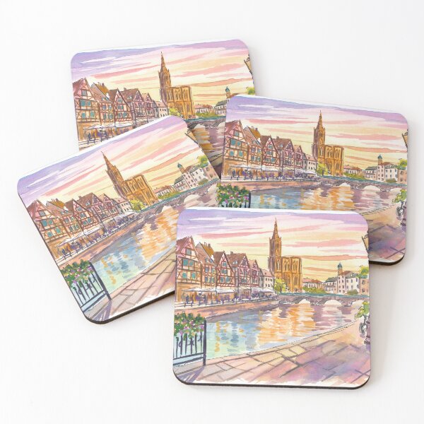 Item preview, Strasbourg Petit France Travel Art Scene with Cathedral View designed and sold by artshop77.
