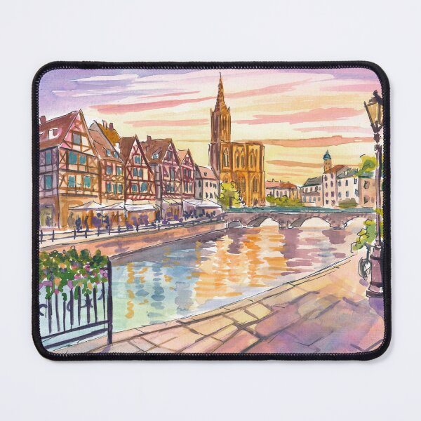 Item preview, Strasbourg Petit France Travel Art Scene with Cathedral View designed and sold by artshop77.