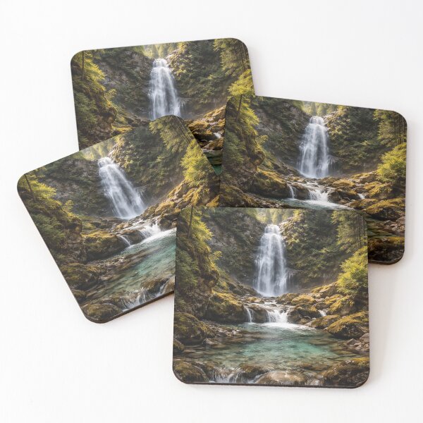 Item preview, Crystal clear waterfall in a mountain valley designed and sold by JuViRo.