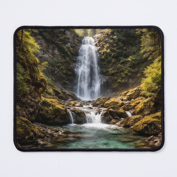 Item preview, Crystal clear waterfall in a mountain valley designed and sold by JuViRo.