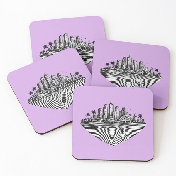 Item preview, Miami Fingerprint Skyline | Modern City Print | Minimalist Urban Art | City Identity Wall Art | City Prints Series designed and sold by Dream Circuit .