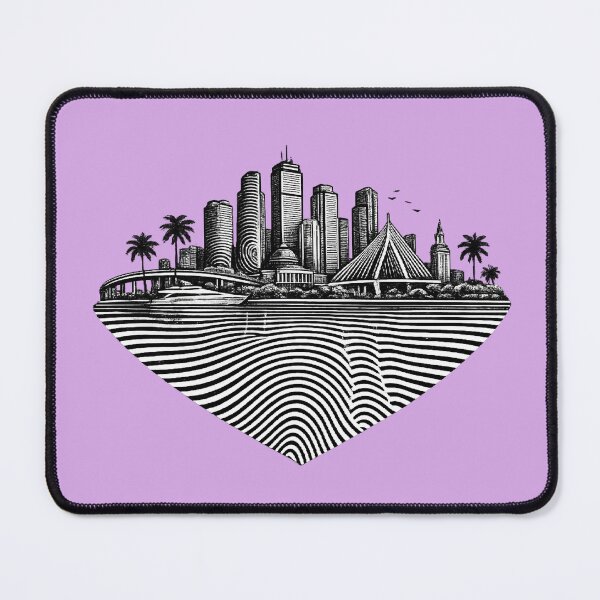 Item preview, Miami Fingerprint Skyline | Modern City Print | Minimalist Urban Art | City Identity Wall Art | City Prints Series designed and sold by Dream Circuit .