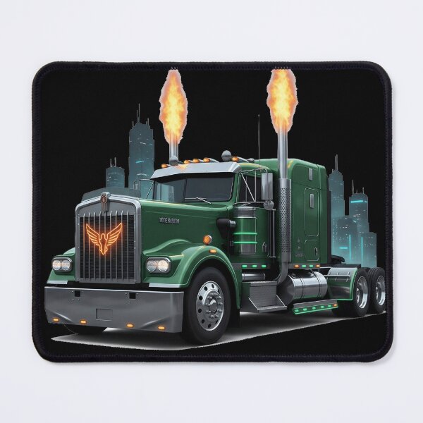 Item preview, Flaming Green Big Rig Custom Truck designed and sold by BounoWorld.