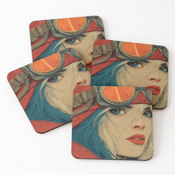 Item preview, The Girl Who Hunts the Horizon – Fantasy Aviator Art designed and sold by MetroEnvision.