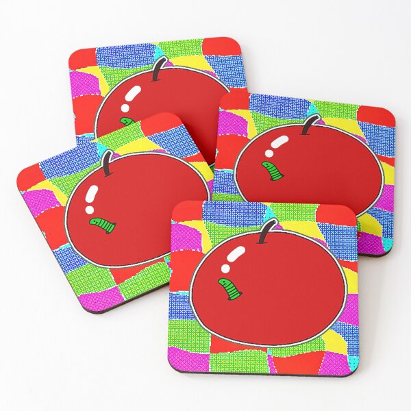 Item preview, "Playful Red Apple with Green Worm" designed and sold by nighttime1990.