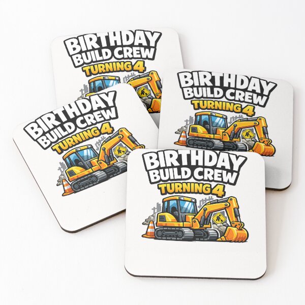 Item preview, Birthday Build Crew Turning 4 Construction Excavator Kids Fourth Birthday Boy designed and sold by Pawsome Quotes.