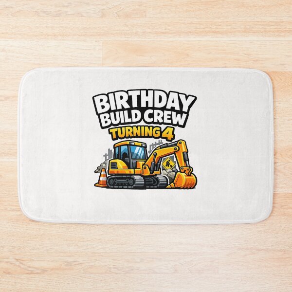 Item preview, Birthday Build Crew Turning 4 Construction Excavator Kids Fourth Birthday Boy designed and sold by Pawsome Quotes.