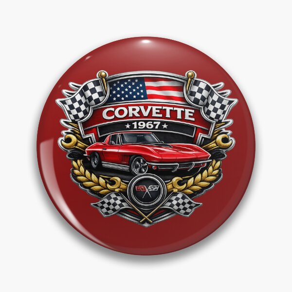 Item preview, 1967 Corvette Stingray Vintage Muscle Car Emblem designed and sold by Retro Arabica.