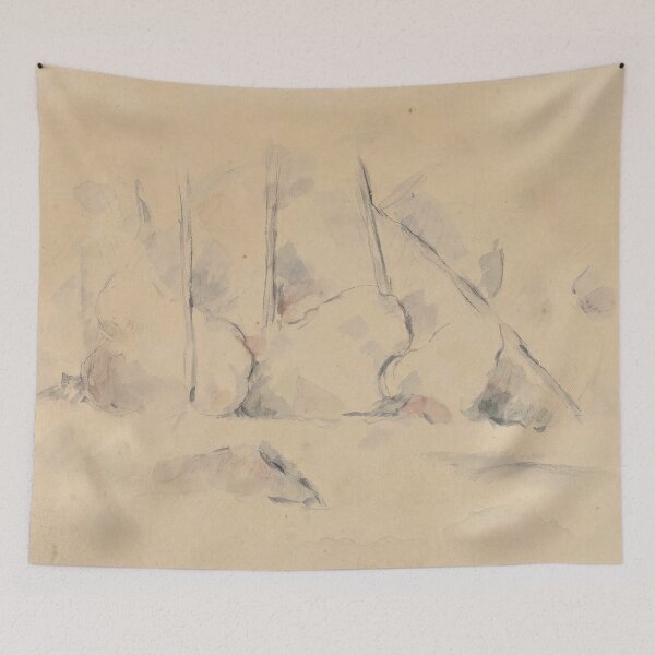 Item preview, Arbres Parmi Des Rochers by Paul Cézanne: Minimal Still Life Poster designed and sold by artofuniverse.