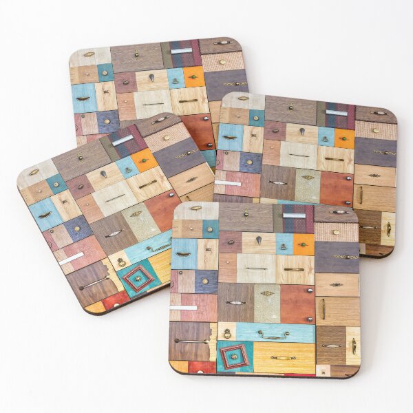 Item preview, Colorful Vintage Wooden Drawers with Diverse Handles Pattern designed and sold by LRPhotoart.