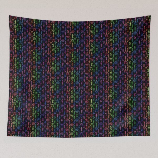 Item preview, Colorful sigil witch magick– Psychedelic Occult seamless pattern designed and sold by Liliths-Closet.