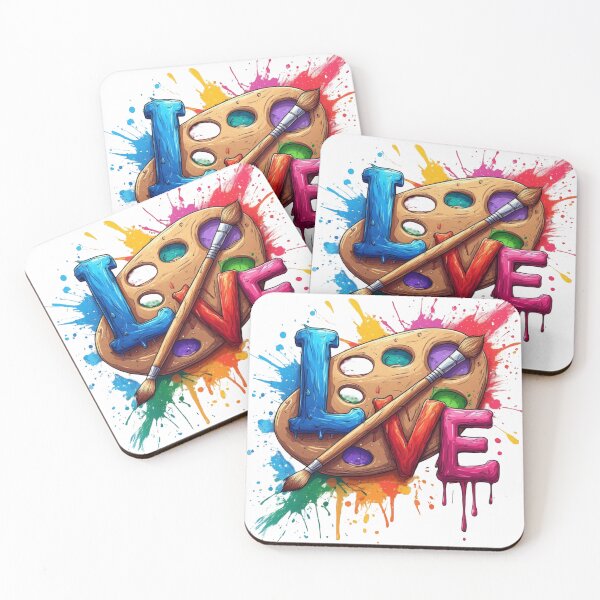 Artikelvorschau, Paint Love Art Teacher Sublimation Design - Künstlerische Palette und Pinsel-Spritzergrafik entworfen und verkauft von sanorastyle.