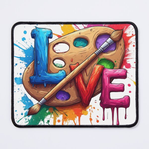 Item preview, Paint Love Art Teacher Sublimation Design - Artistic Palette and Paintbrushes Splatter Graphic designed and sold by sanorastyle.