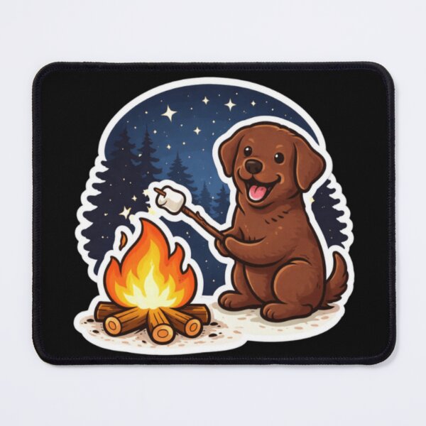 Item preview, Chocolate Labrador Roasting Marshmallow | Camping Dog Night Sky | Cute Lab Campfire designed and sold by PawPrintCustom.
