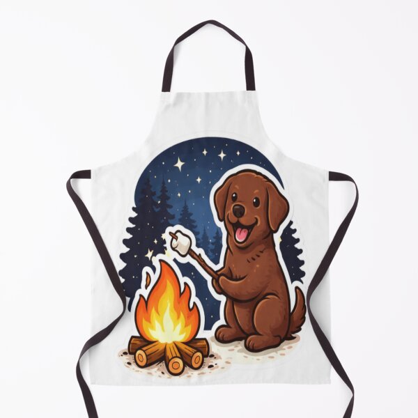 Item preview, Chocolate Labrador Roasting Marshmallow | Camping Dog Night Sky | Cute Lab Campfire designed and sold by PawPrintCustom.