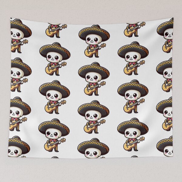 Item preview, Cute Kawaii Mariachi Skeleton - Happy Mexican Musician designed and sold by GREENZ0NE.