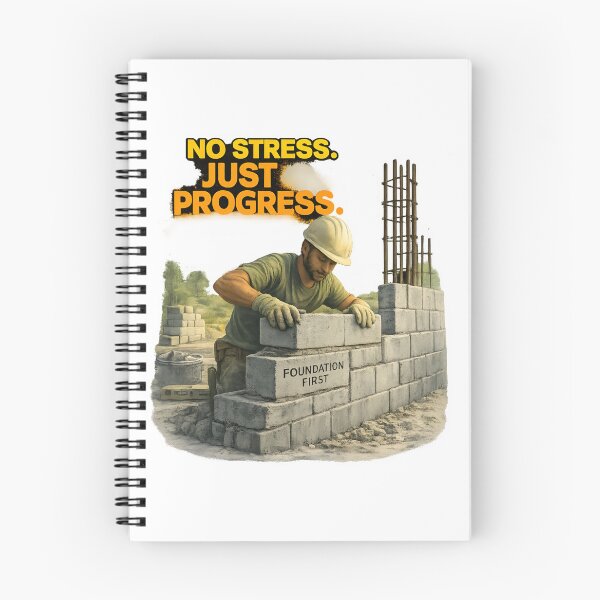 Item preview, No Stress Just Progress – Foundation First Builder Motivation designed and sold by Inspirational Jamaican.