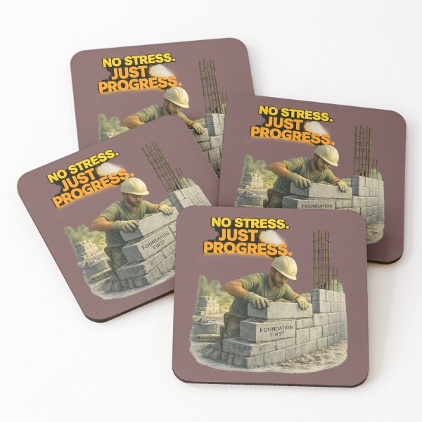 Item preview, No Stress Just Progress – Foundation First Builder Motivation designed and sold by Inspirational Jamaican.