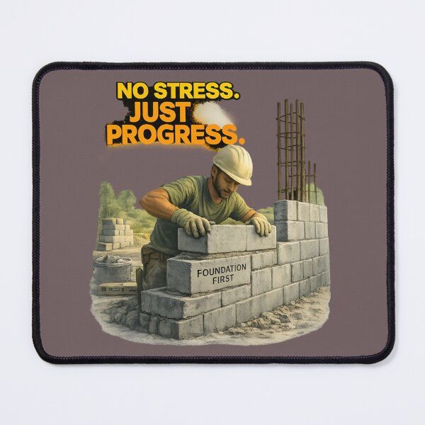 Item preview, No Stress Just Progress – Foundation First Builder Motivation designed and sold by Inspirational Jamaican.