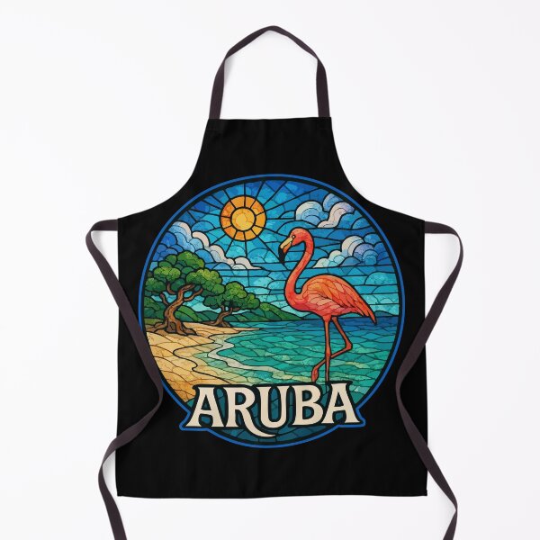 Item preview, Aruba Island Flamingo Stained Glass Travel designed and sold by TomFrontierArt.