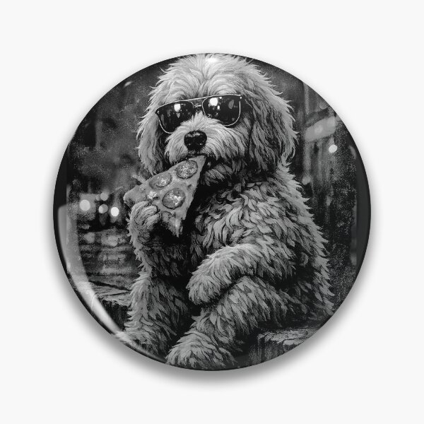 Item preview, Funny gifts for Dog Lovers Goldendoodle eating Pizza designed and sold by erozzz.