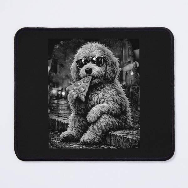Item preview, Funny gifts for Dog Lovers Goldendoodle eating Pizza designed and sold by erozzz.