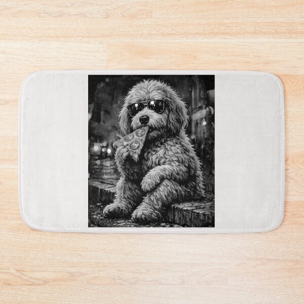 Item preview, Funny gifts for Dog Lovers Goldendoodle eating Pizza designed and sold by erozzz.