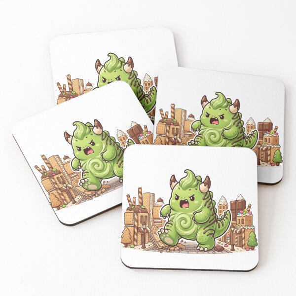 Item preview, Matcha Monster – Cute Green Tea Kaiju Dessert Character designed and sold by Ink Dynasty.