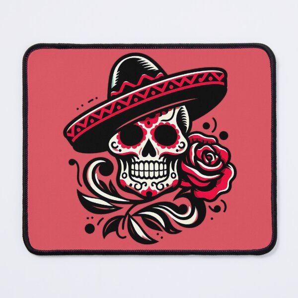 Item preview, Gothic Sugar Skull with Rose - Traditional Tattoo Style designed and sold by GREENZ0NE.