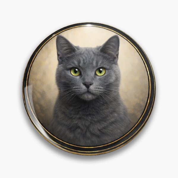 Item preview, Russian Blue Poise – Realistic Cat Circle Art designed and sold by TheJoyfulPen.