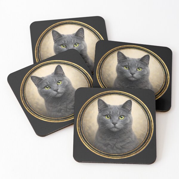 Item preview, Russian Blue Poise – Realistic Cat Circle Art designed and sold by TheJoyfulPen.