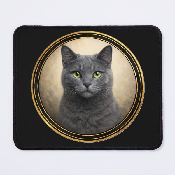 Item preview, Russian Blue Poise – Realistic Cat Circle Art designed and sold by TheJoyfulPen.