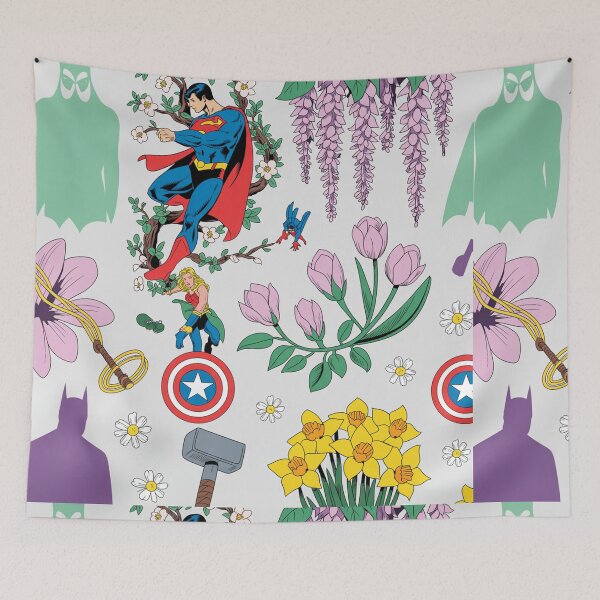 Item preview, Vibrant Superhero Spring Floral Seamless Pattern designed and sold by Midnight Veil Designs.