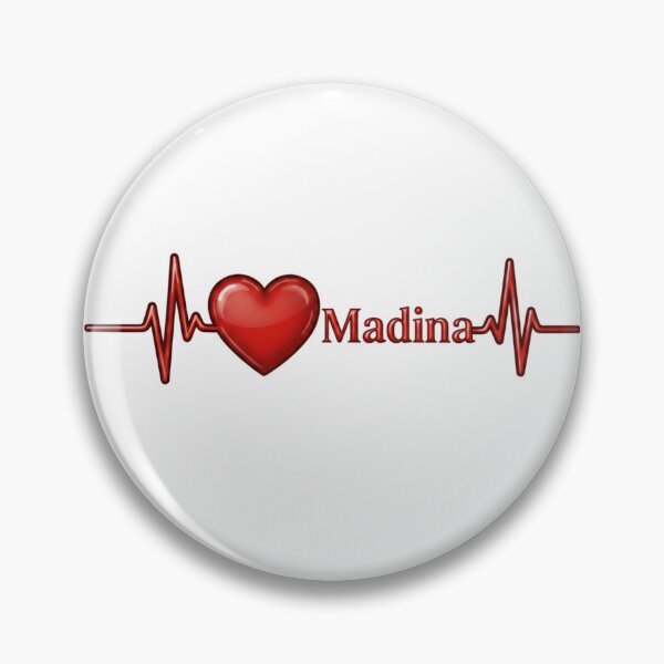 Item preview, Love Madina (V.1) – Islamic Spiritual Heart ECG Typography Design designed and sold by D-Islamic.