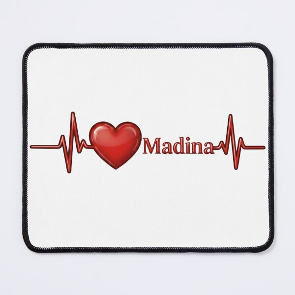 Item preview, Love Madina (V.1) – Islamic Spiritual Heart ECG Typography Design designed and sold by D-Islamic.