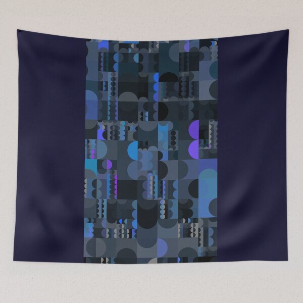 Aperçu de l'œuvre Mosaïque géométrique – Motif abstrait de cercles bleus Bauhaus créée et vendue par ScreenPin.
