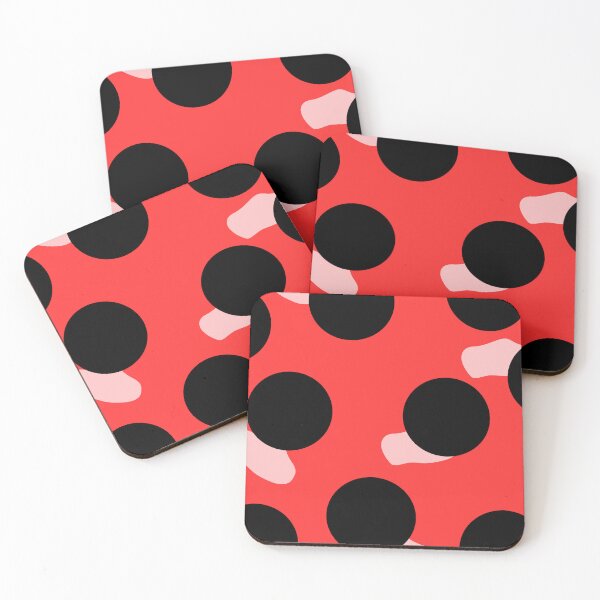 Item preview, Bold Red Polka Dot Pattern with Abstract Blush Accents designed and sold by Inkae Studio.