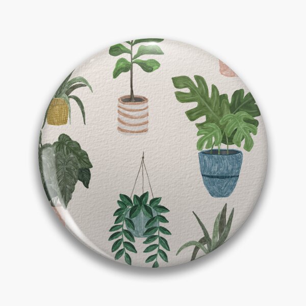 Item preview, Lush Potted Houseplants Hand-Painted Seamless Pattern designed and sold by Seamlessly Buffalo.