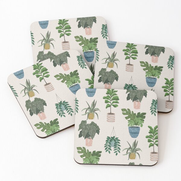 Item preview, Lush Potted Houseplants Hand-Painted Seamless Pattern designed and sold by Seamlessly Buffalo.