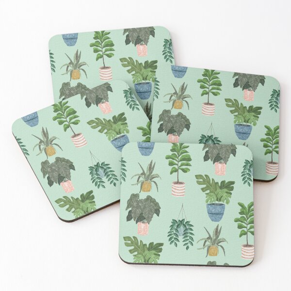 Item preview, Lush Potted Houseplants Hand-Painted Seamless Pattern designed and sold by Seamlessly Buffalo.