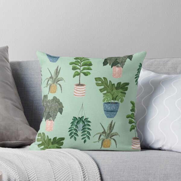 Item preview, Lush Potted Houseplants Hand-Painted Seamless Pattern designed and sold by Seamlessly Buffalo.