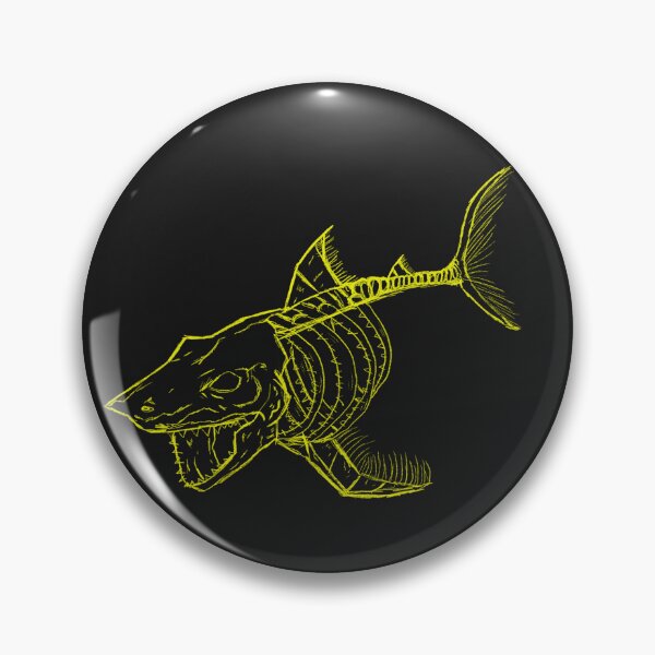 Item preview, Skelly Shark (yellow no background) designed and sold by AnubisAltarArt.