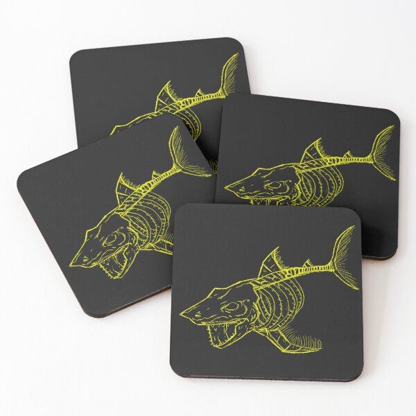 Item preview, Skelly Shark (yellow no background) designed and sold by AnubisAltarArt.