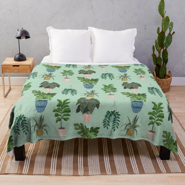 Item preview, Lush Potted Houseplants Hand-Painted Seamless Pattern designed and sold by Seamlessly Buffalo.