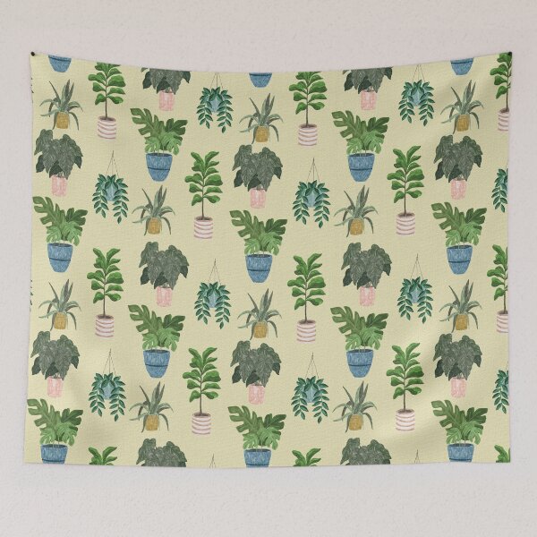 Item preview, Lush Potted Houseplants Hand-Painted Seamless Pattern designed and sold by Seamlessly Buffalo.