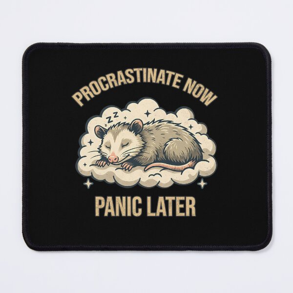 Item preview, Procrastinate Now Panic Later - Sleepy Opossum Cloud - vintage style designed and sold by Collagedream.