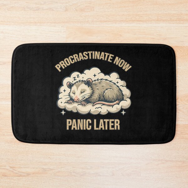 Item preview, Procrastinate Now Panic Later - Sleepy Opossum Cloud - vintage style designed and sold by Collagedream.