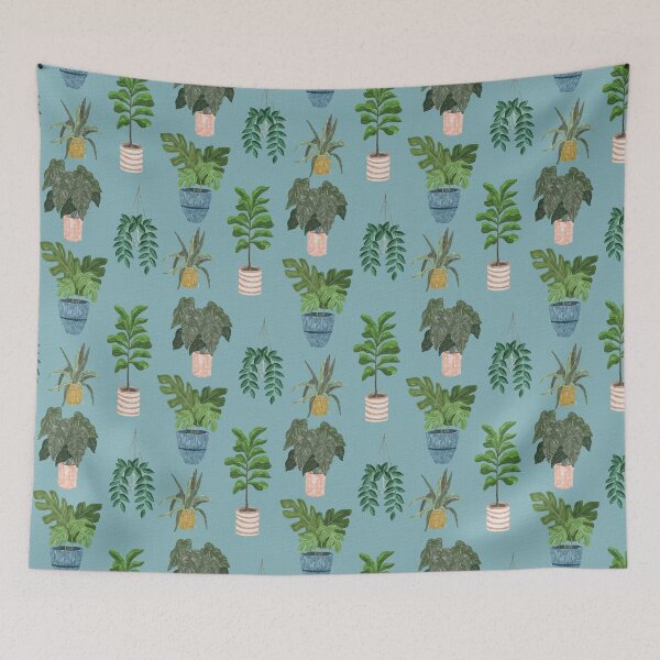 Item preview, Lush Potted Houseplants Hand-Painted Seamless Pattern designed and sold by Seamlessly Buffalo.